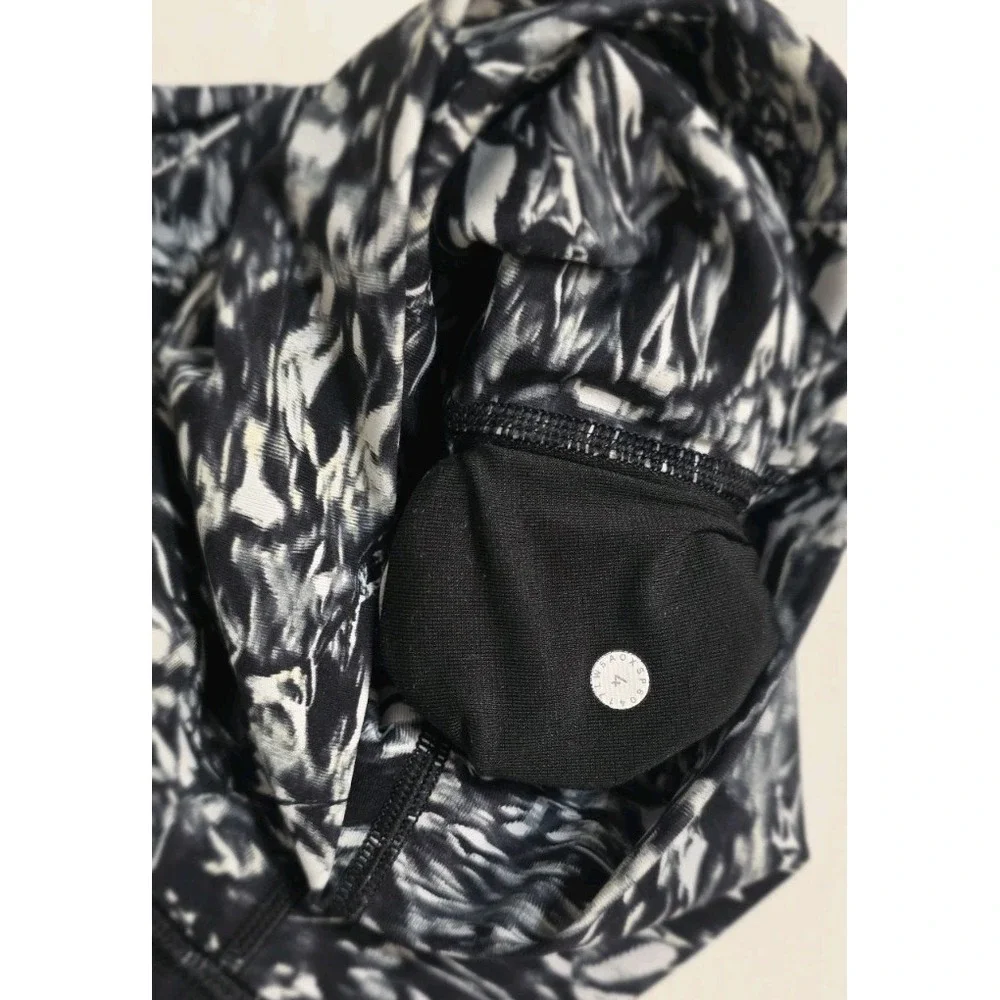 LULULEMON Wunder Under Hi-Rise Legging‎ Liquid Platinum Alpine Black White Sz 4